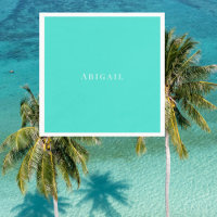 Douche à texte blanc turquoise personnalisée