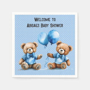 Serviette En Papier Douche bébé jumelle avec Nounours