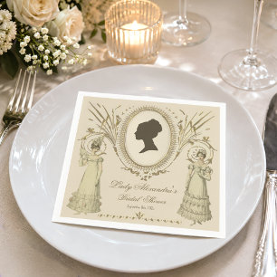 Serviette En Papier Douche de Mariage des Dames de Régence Calligraphi