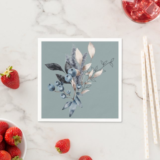 Serviette En Papier Douche Delft Blue Blueberries (En situation)