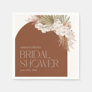Serviette En Papier Douche Fleurie Bohème et Plumes