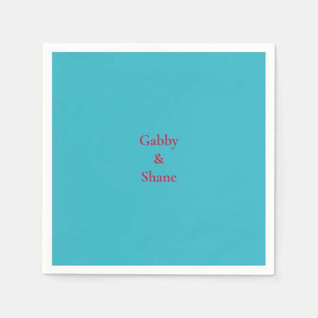 Serviette En Papier Douche personnalisée en couple turquoise mexicain (Devant)