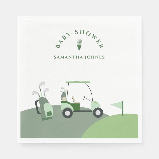 Serviette En Papier Douche pour bébé de golf moderne (Devant)