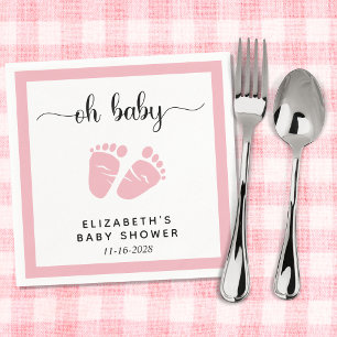 Serviette En Papier Douche pour bébé mignonne rose pieds