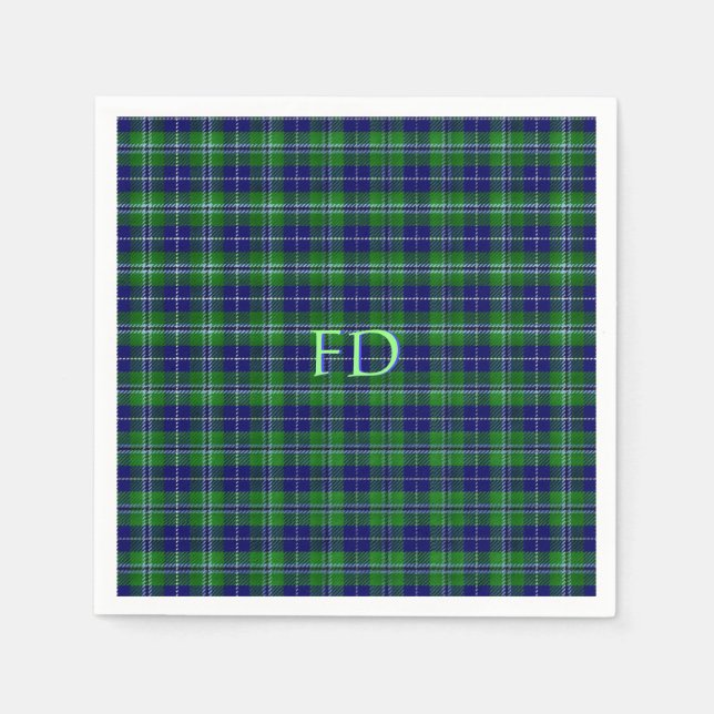 Serviette En Papier Douglas Tartan officiel avec monogramme / initiale (Devant)