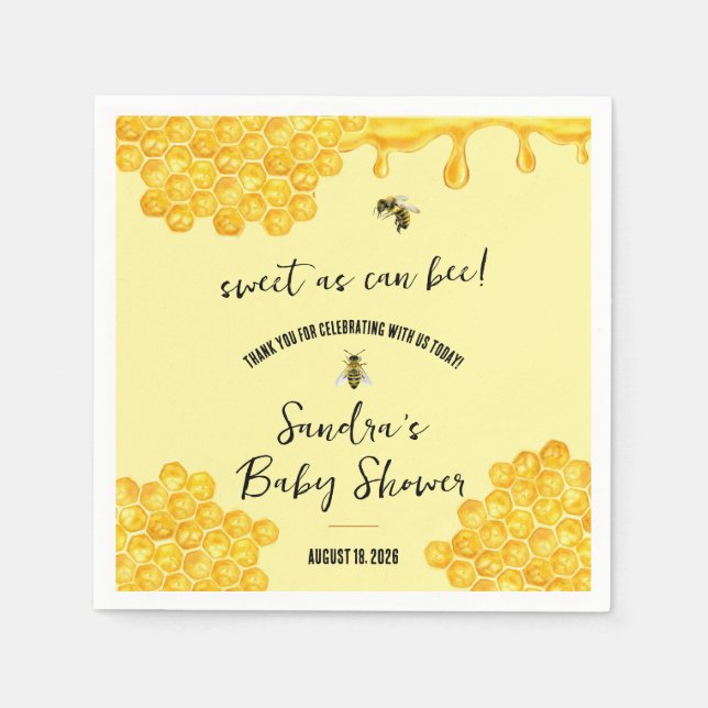 Serviette En Papier Doux comme peut Bee ! Baby shower (Devant)