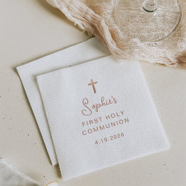 Serviette En Papier Doux et simple | Rose Gold Première Communion sain