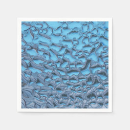 Serviette En Papier Doux gouttes de pluie sur verre bleu