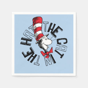 Serviette En Papier Dr Seuss   Chat dans l'art rond Casquette