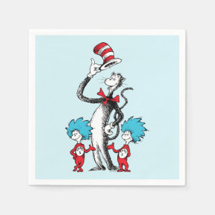 Serviette En Papier Dr Seuss Chat dans le Casquette, Chose un & Chos
