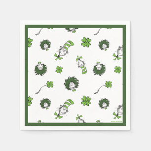 Serviette En Papier Dr. Seuss   Motif Trèfle Chat Chapeauté