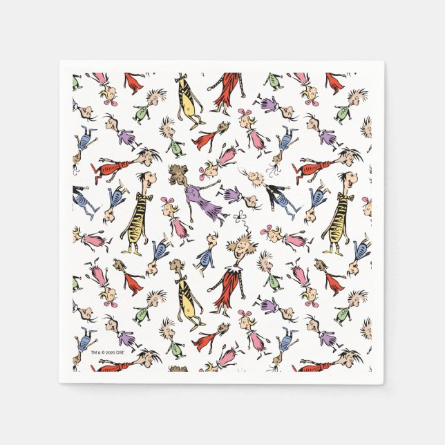Serviette En Papier Dr. Seuss Whoville Characters Festive Pattern (Devant)