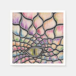 Serviette En Papier Dragon arc-en-ciel