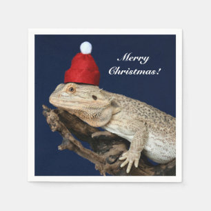 Serviette En Papier Dragon barbu personnalisé - Chapeau de Père Noël