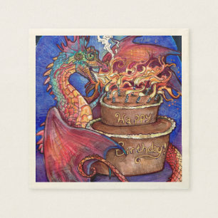 Serviette En Papier Dragon de gâteaux d'anniversaire