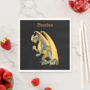 Serviette En Papier Dragon de respiration incendie personnalisé