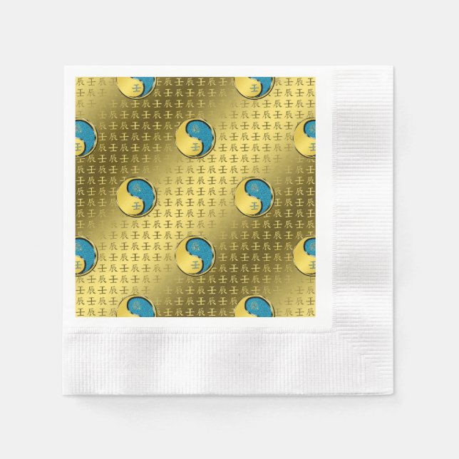 Serviette En Papier Dragon d'eau (Devant)