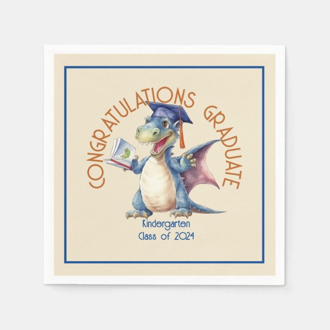 Serviette En Papier Dragon Kindergarten, Cocktail Standard (Devant)