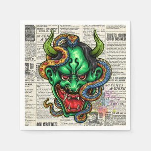 Serviette En Papier Dragon vert