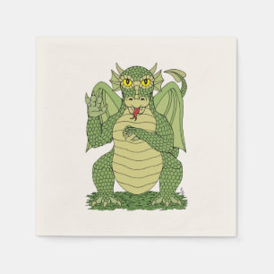 Serviette En Papier Dragon vert mignon