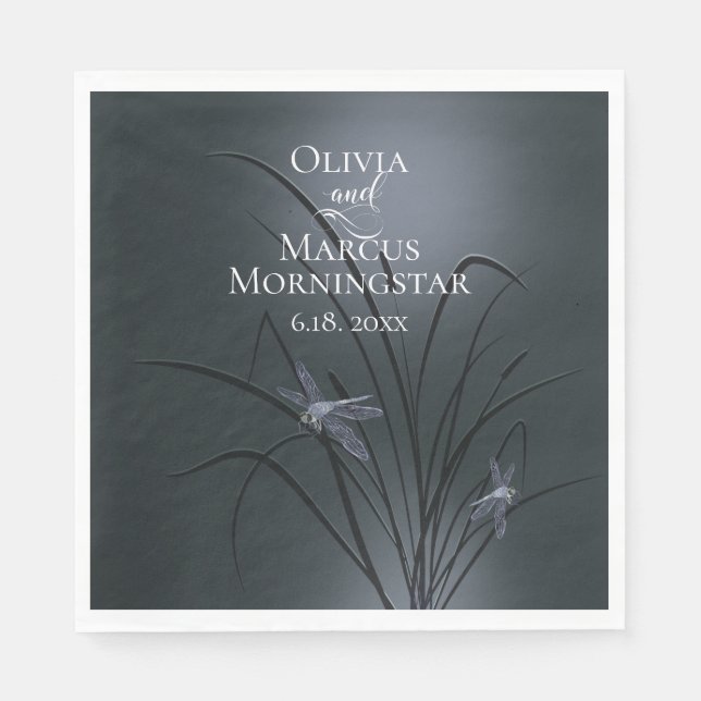 Serviette En Papier Dragonfly bleu poussiéreux (Devant)