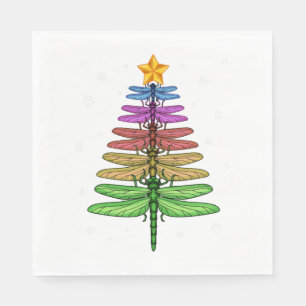 Serviette En Papier Dragonfly Christmas Tree Chemise Insect Lover Xmas