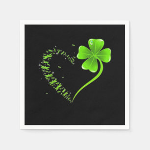 Serviette En Papier Dragonfly coeur irish, Shamrock Heart Clover St