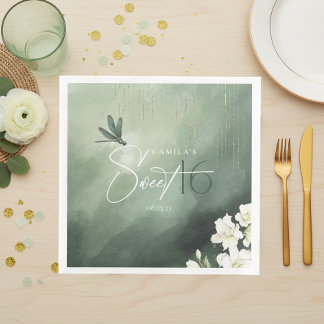 Serviette En Papier Dragonfly Floral Fantaisiste Douze Ans ID1310