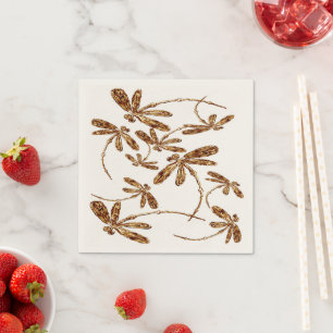 Serviette En Papier Dragonfly Frenzy Gold