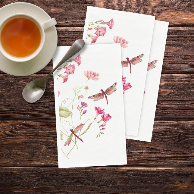 Serviette En Papier Dragonfly rose (Créateur téléchargé)