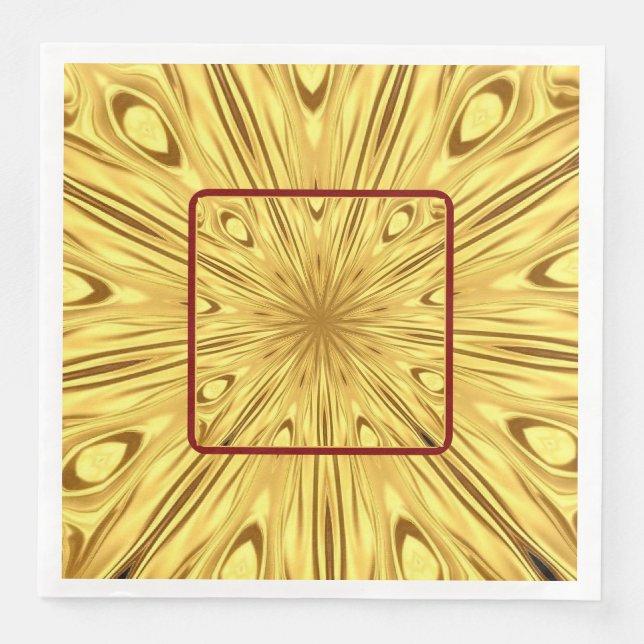 Serviette En Papier Dramatic Tablescape Detail: Gilded Zenith Opulent  (Devant)