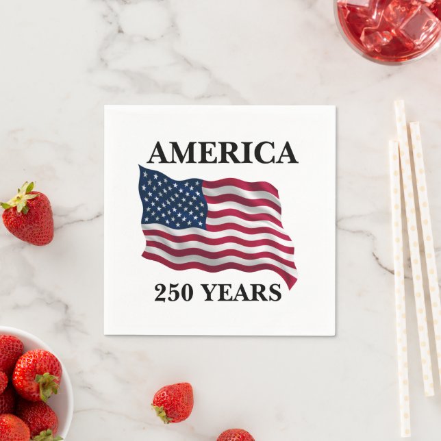 Serviette En Papier Drapeau 250 ans d'Amérique (En situation)