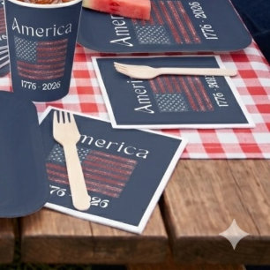 Serviette En Papier Drapeau américain 1776 à 2026 États-Unis 250e anni