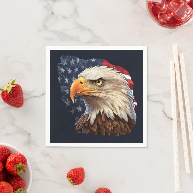 Serviette En Papier Drapeau américain Aigle chauve (En situation)