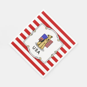 Serviette En Papier Drapeau américain Airedale Terrier Dog - mignonne