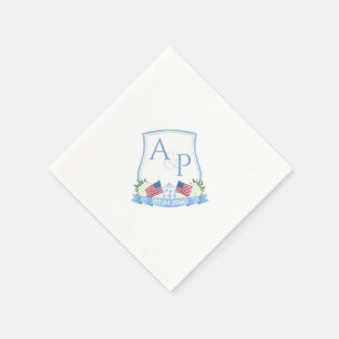 Serviette En Papier Drapeau américain aquarelle bleu blanc mariage bla