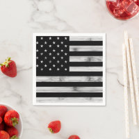 Drapeau américain Bois rustique Noir Blanc Patriot