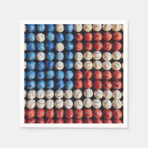 Serviette En Papier Drapeau américain de baseball