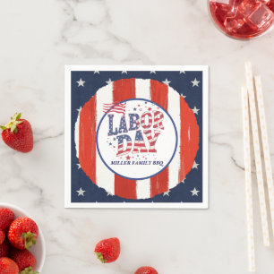 Serviette En Papier Drapeau américain de la fête du Travail en papier