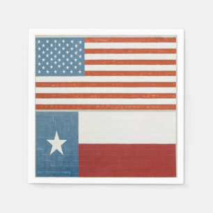 Serviette En Papier Drapeau américain et texan USA Rouge Blanc et Bleu