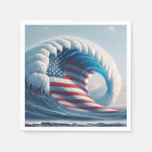 Serviette En Papier Drapeau américain Ocean Wave