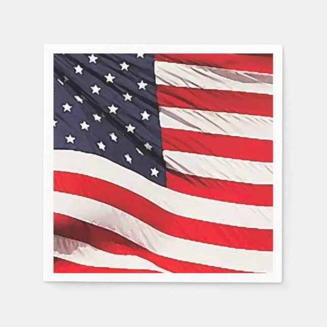 Serviette En Papier Drapeau américain patriotique (Devant)