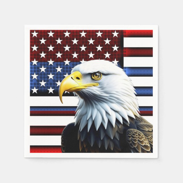 Serviette En Papier Drapeau américain patriotique (Devant)