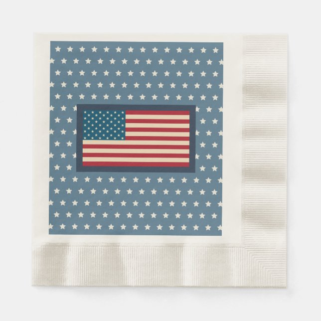Serviette En Papier Drapeau américain patriotique barbecue 4 juillet P (Devant)