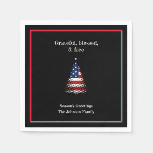 Serviette En Papier Drapeau américain personnalisé Arbre de Noël