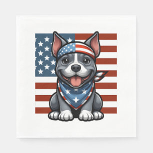 Serviette En Papier Drapeau américain Pitbulte patriotique 4 juillet b