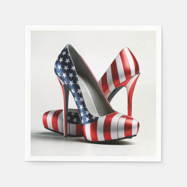 Serviette En Papier Drapeau américain talons hauts (Devant)
