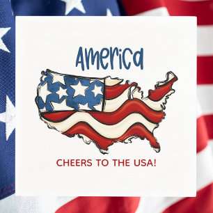 Serviette En Papier Drapeau américain USA Carte / À la USA Patriotique