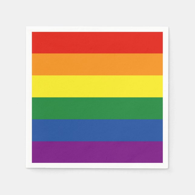 Serviette En Papier Drapeau arc-en-ciel gay pride (Devant)