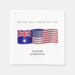 Serviette En Papier Drapeau australien et américain ajouter du texte